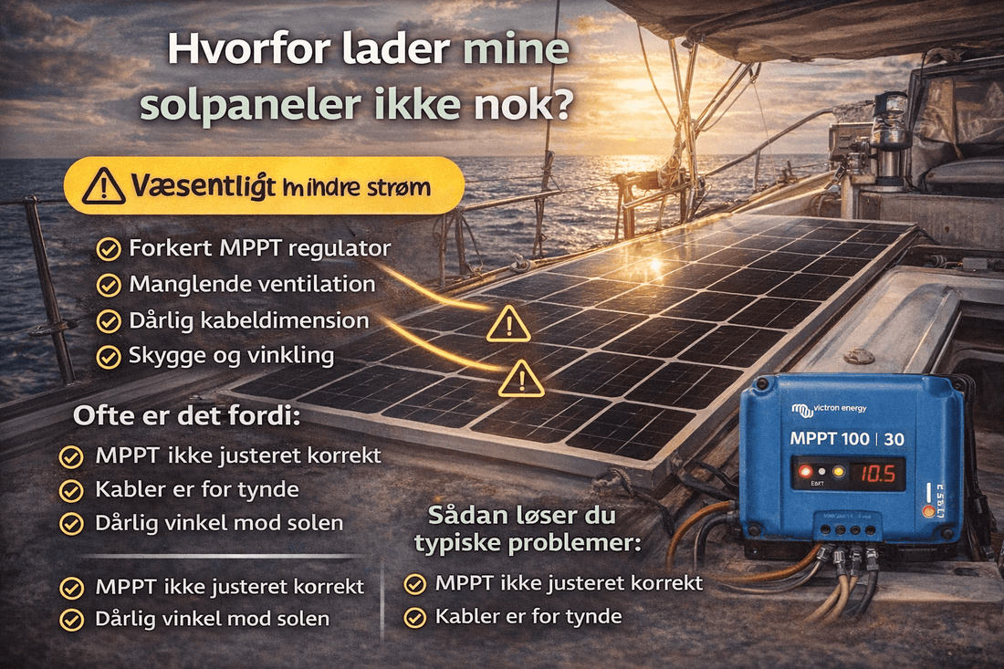 Hvorfor lader mine solpaneler ikke nok? - SejlStrøm