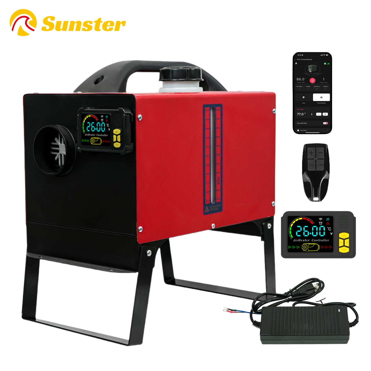 Sunster A2200BS 8 kW dieselfyr – alt-i-ét med Bluetooth