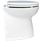 Jabsco toilet "Deluxe" m/soft close med lige kant – deluxe 14" lige bagkant 12V saltvand