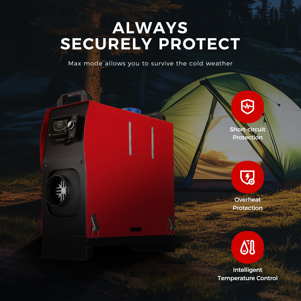 Sunster A2209V 8 kW dieselfyr – alt-i-ét med Bluetooth