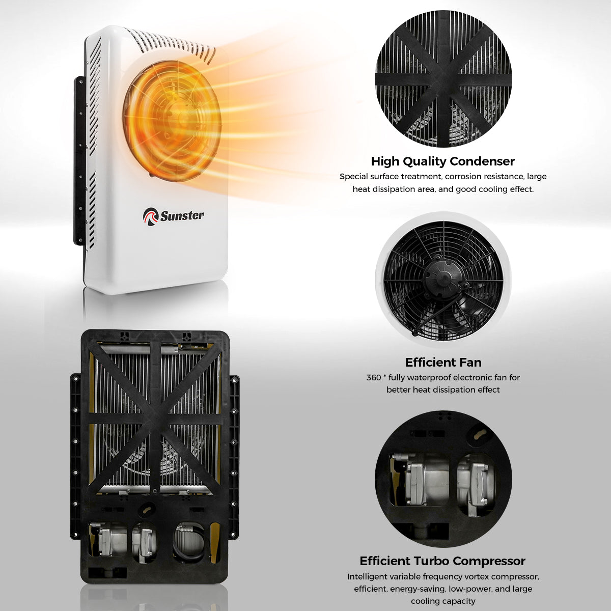 Sunster S-AC3 DC-klimaanlæg – 12/24 V