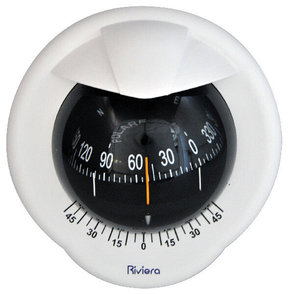 Riviera bulkhead mount compass Polare, white/black