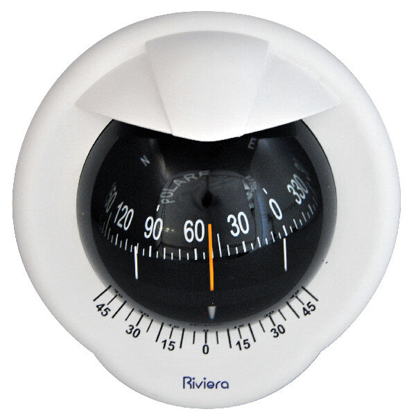Riviera bulkhead mount compass Polare, white/black