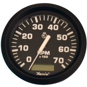 Faria omdr.tæller 0-7000 m/timetæller ø 85 – euro black