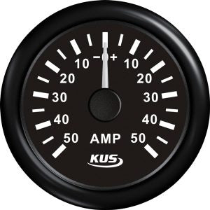 Kus amperemeter sort, med 50Amp shunt 12/24V