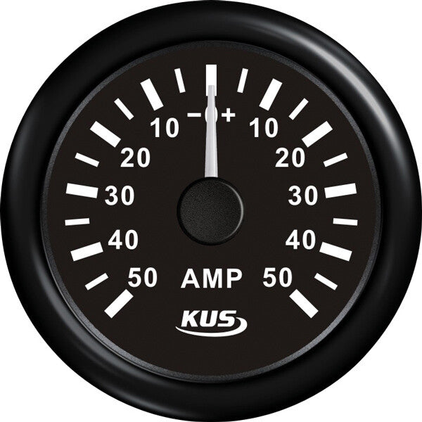 Kus amperemeter sort, med 50Amp shunt 12/24V – Palby varenr. 1116468