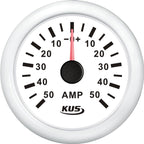 KUS amperemeter hvid, med 50Amp shunt 12/24V