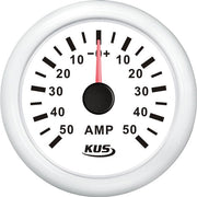 KUS amperemeter hvid, med 50Amp shunt 12/24V – Palby varenr. 1116469