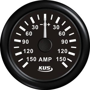Kus amperemeter sort, med 150Amp shunt 12/24V