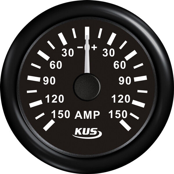 Kus amperemeter sort, med 150Amp shunt 12/24V – Palby varenr. 1116480