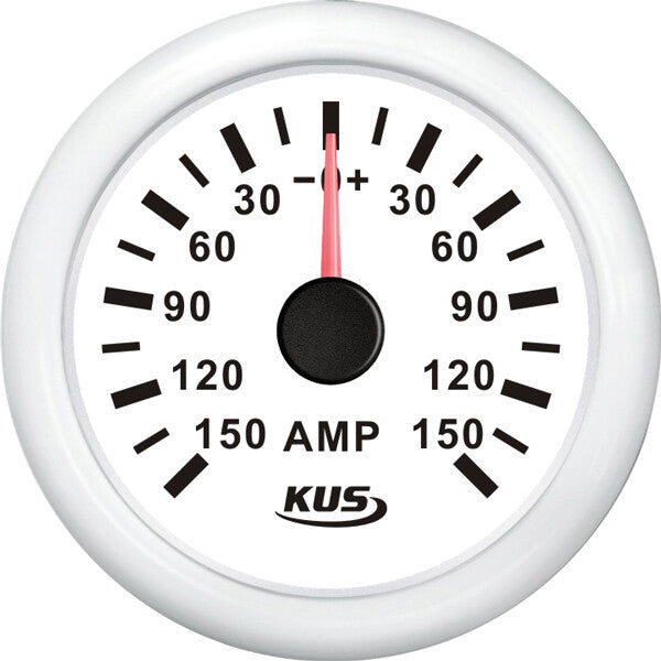 Kus amperemeter hvid, med 150Amp shunt 12/24V – Palby varenr. 1116481