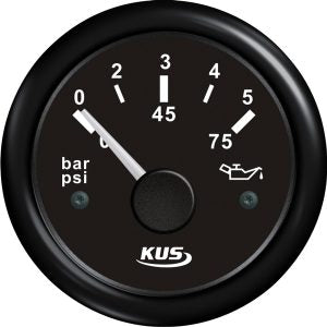 Kus olietryk sort 0-5bar, 10-184 & 240-33ohm, 12/24V