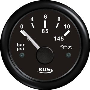 Kus olietryk sort 0-10bar, 10-184 & 240-33ohm, 12/24V