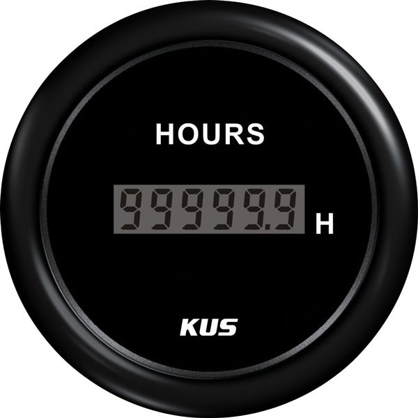 Kus digital timetæller, sort, 12/24V