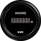 Kus digital timetæller, sort, 12/24V