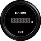 Kus digital timetæller, sort, 12/24V