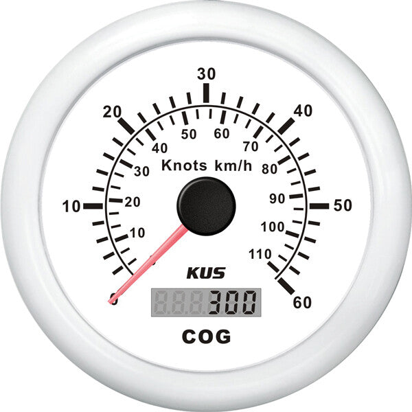Kus gps speed 0-60knob, hvid 12/24V Ø85 – Palby varenr. 1116541