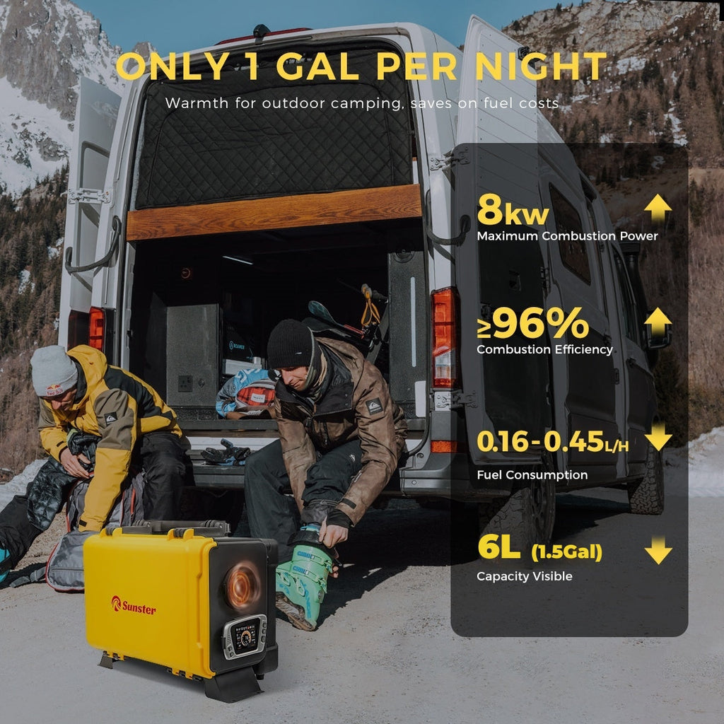 Sunster HTB1 8 kW dieselfyr – Toolbox med Bluetooth