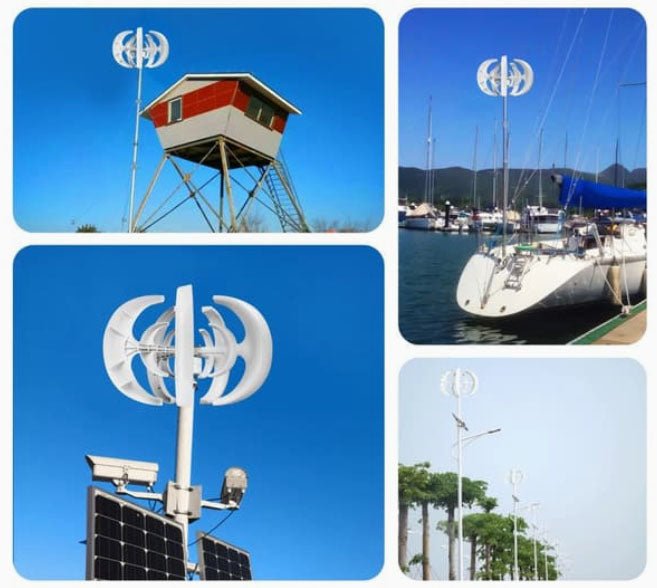 12 V 1200 W 5 - bladet vindgenerator med laderegulator – Mini lanterne design - SejlStrøm