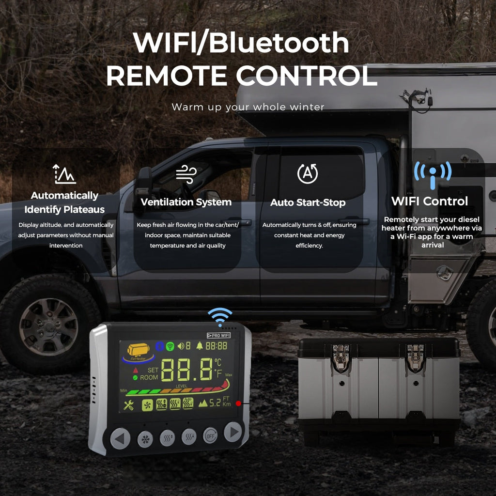 Sunster TB10PRO 8 kW dieselfyr – Toolbox med WiFi og Bluetooth