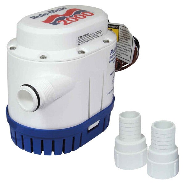 Rule-Mate automatisk lænsepumpe 2000 GPH – 7571 L/t, 24V