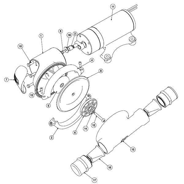 Service kit for Jabsco diaphragm pump