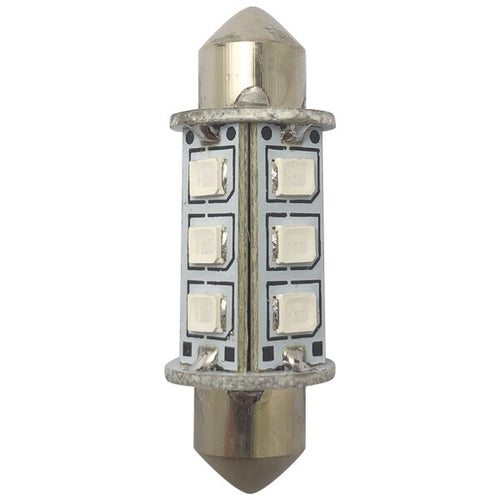 1852 LED lantern pinolpære 37mm 10-36Vdc grøn, 2 stk