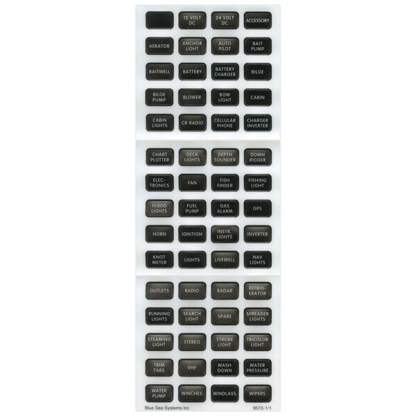 Blue Sea systems Contura label kit, sort