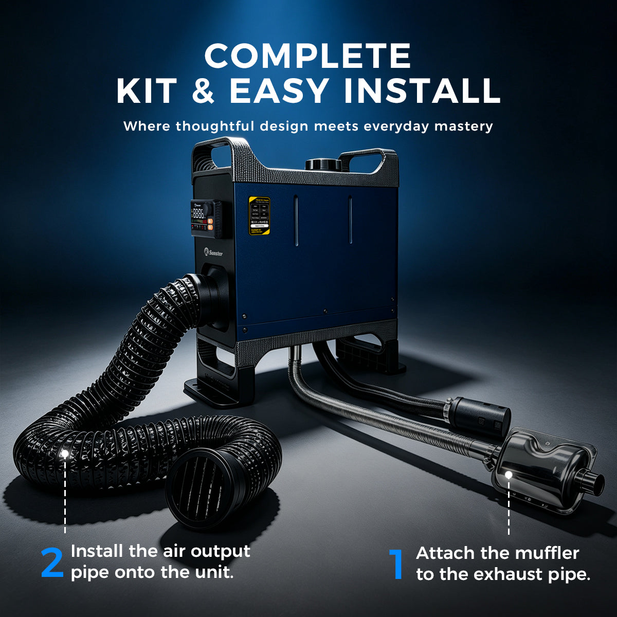 Sunster TR B2 8 kW dieselfyr – alt-i-ét med Bluetooth