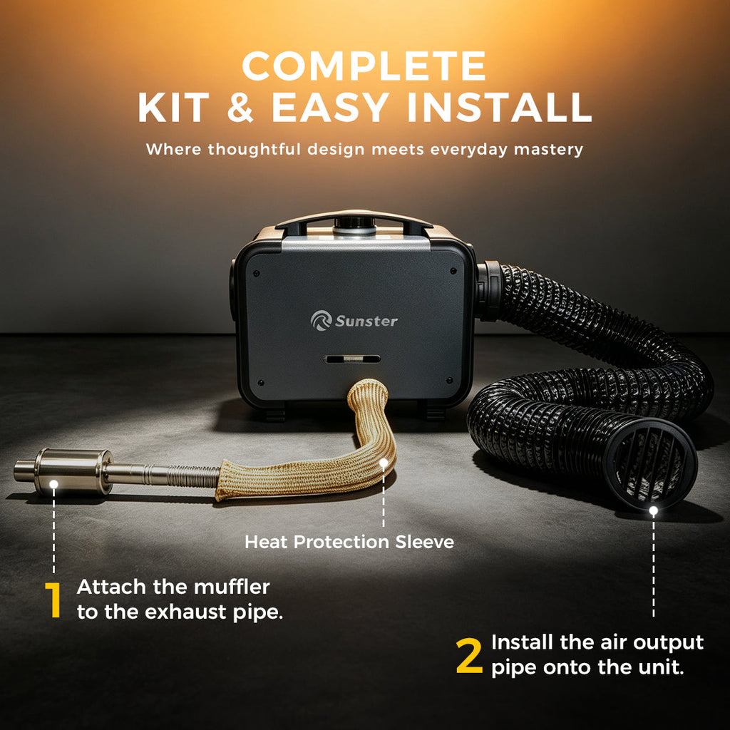 Sunster TP G1 8 kW dieselfyr – alt-i-ét med Bluetooth og GSM/LTE
