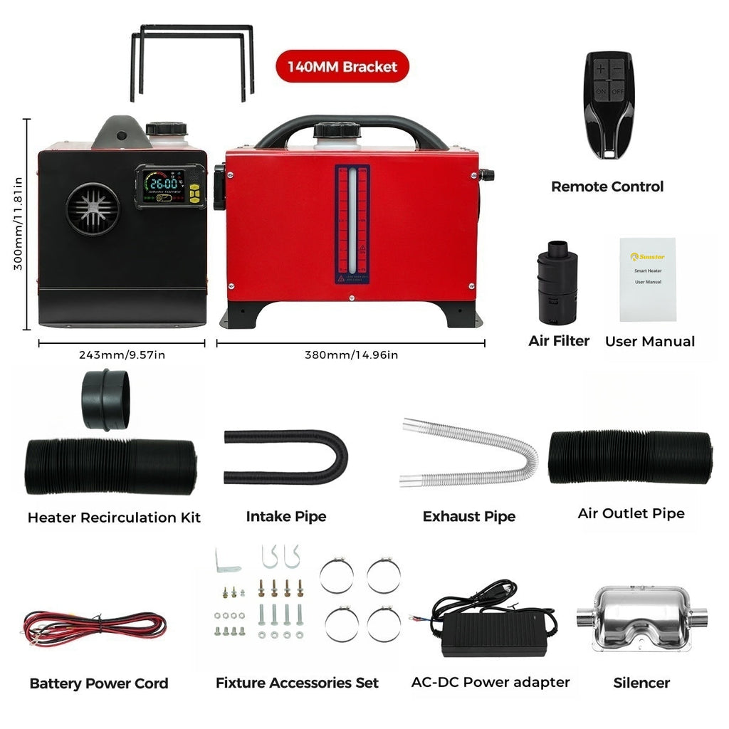 Sunster A2200BS 8 kW dieselfyr – alt-i-ét med Bluetooth