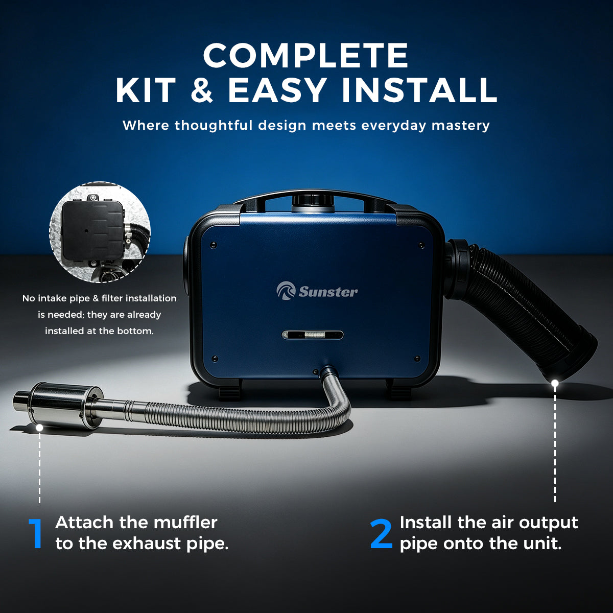 Sunster TP B2 8 kW dieselfyr – alt-i-ét med WiFi og Bluetooth