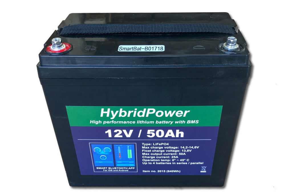 12V 50Ah LiFePO4 batteri m/APP overvågning - SejlStrøm