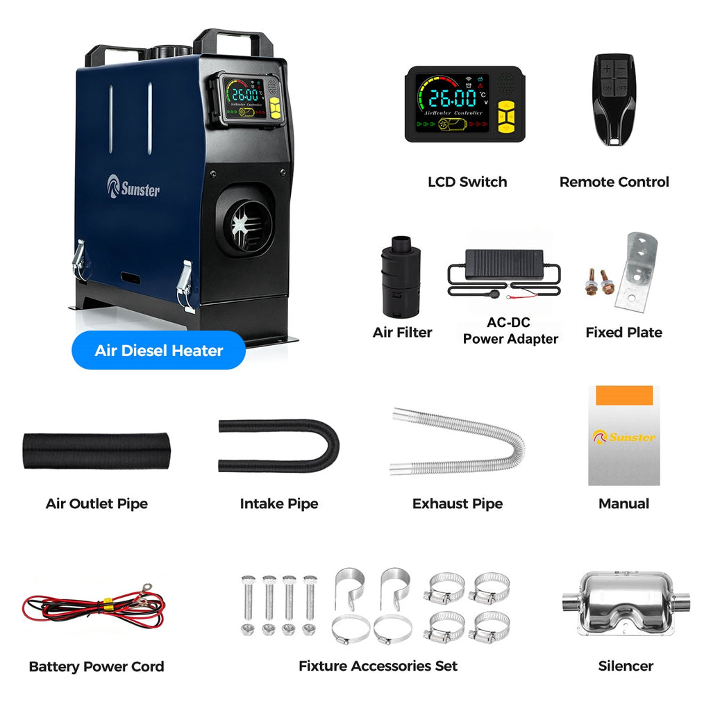 Sunster TR B1 2 kW dieselfyr – alt-i-ét med Bluetooth