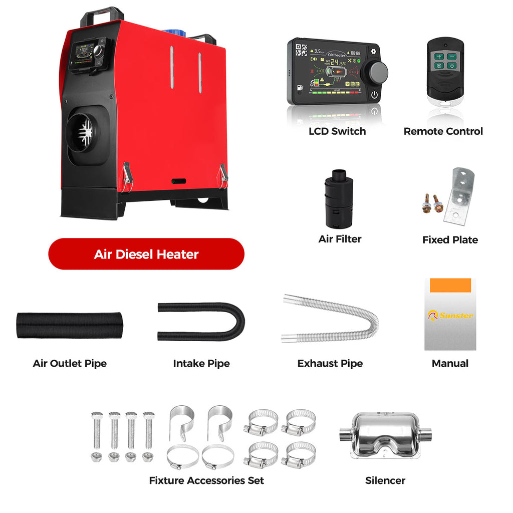 Sunster A2209V 8 kW dieselfyr – alt-i-ét med Bluetooth
