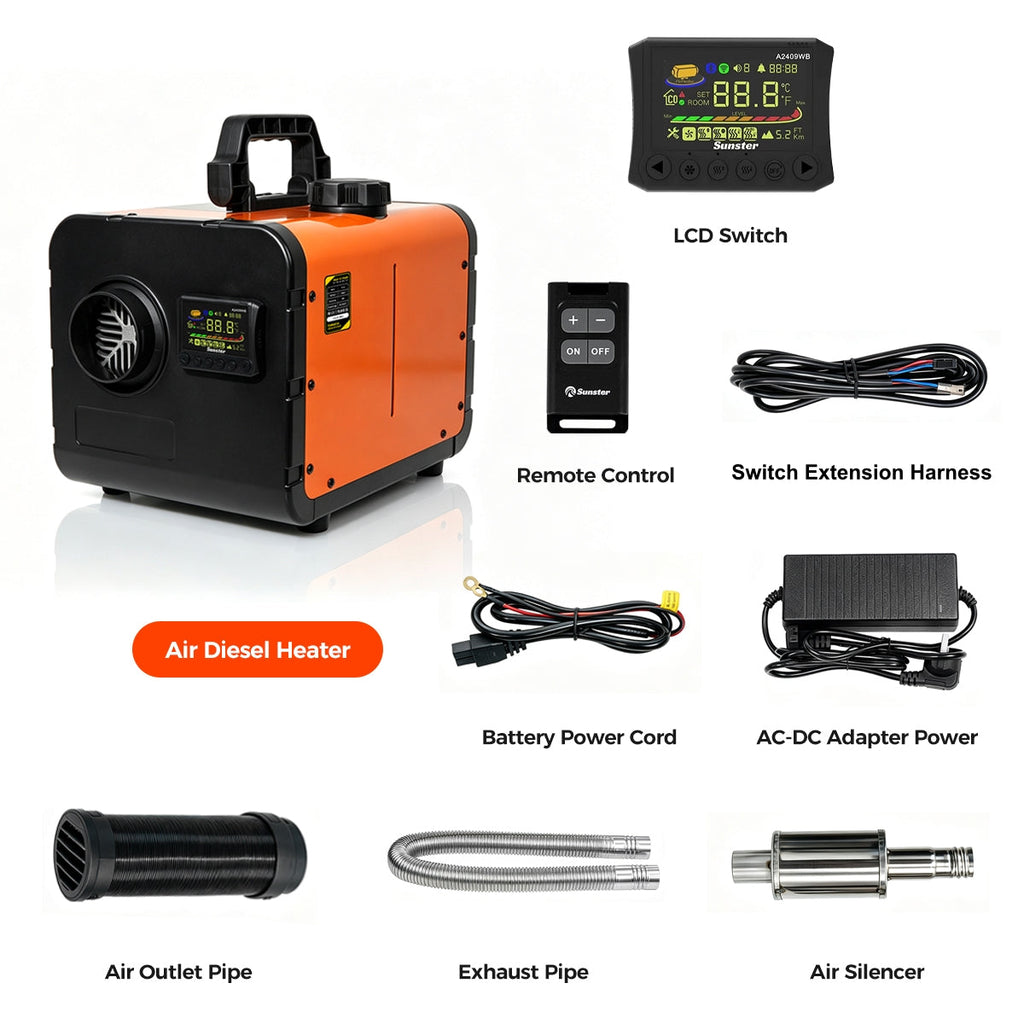 Sunster TP W1 8 kW dieselfyr – alt-i-ét med WiFi og Bluetooth