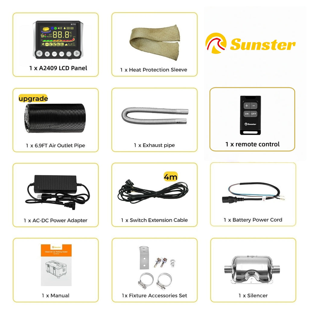 Sunster TB10 8 kW dieselfyr – Toolbox med Bluetooth