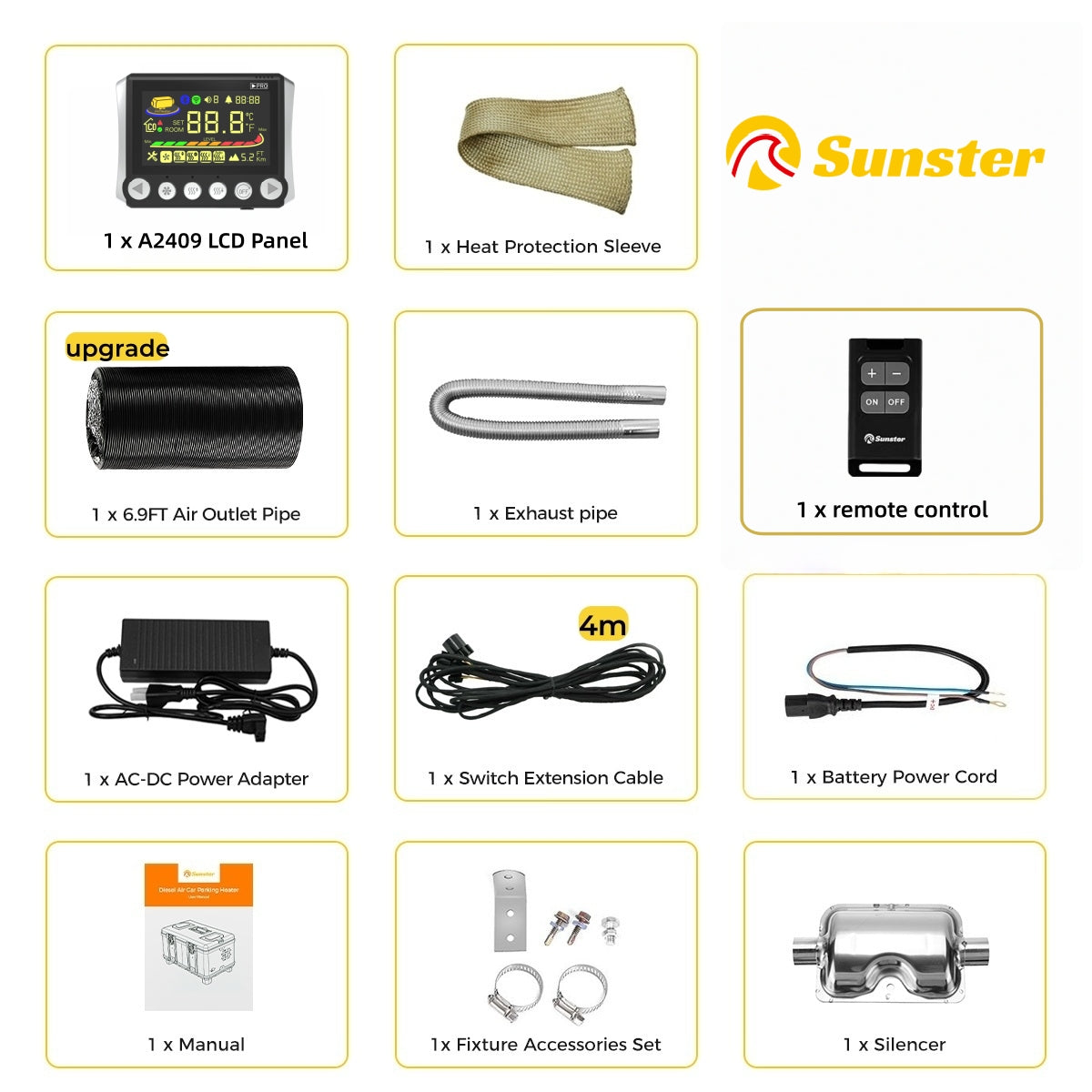 Sunster TB10 8 kW dieselfyr – Toolbox med Bluetooth