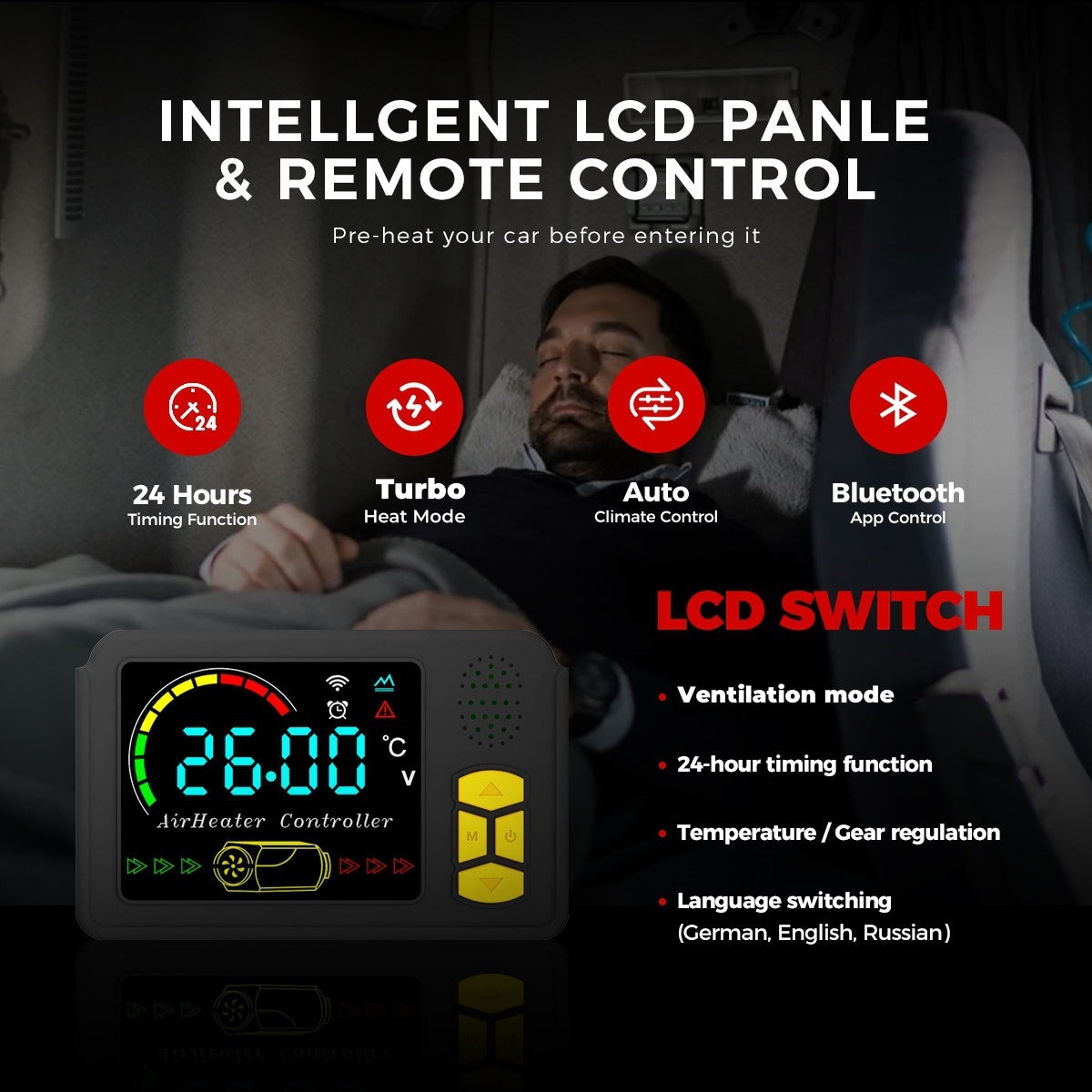 Sunster A2200BS 8 kW dieselfyr – alt-i-ét med Bluetooth