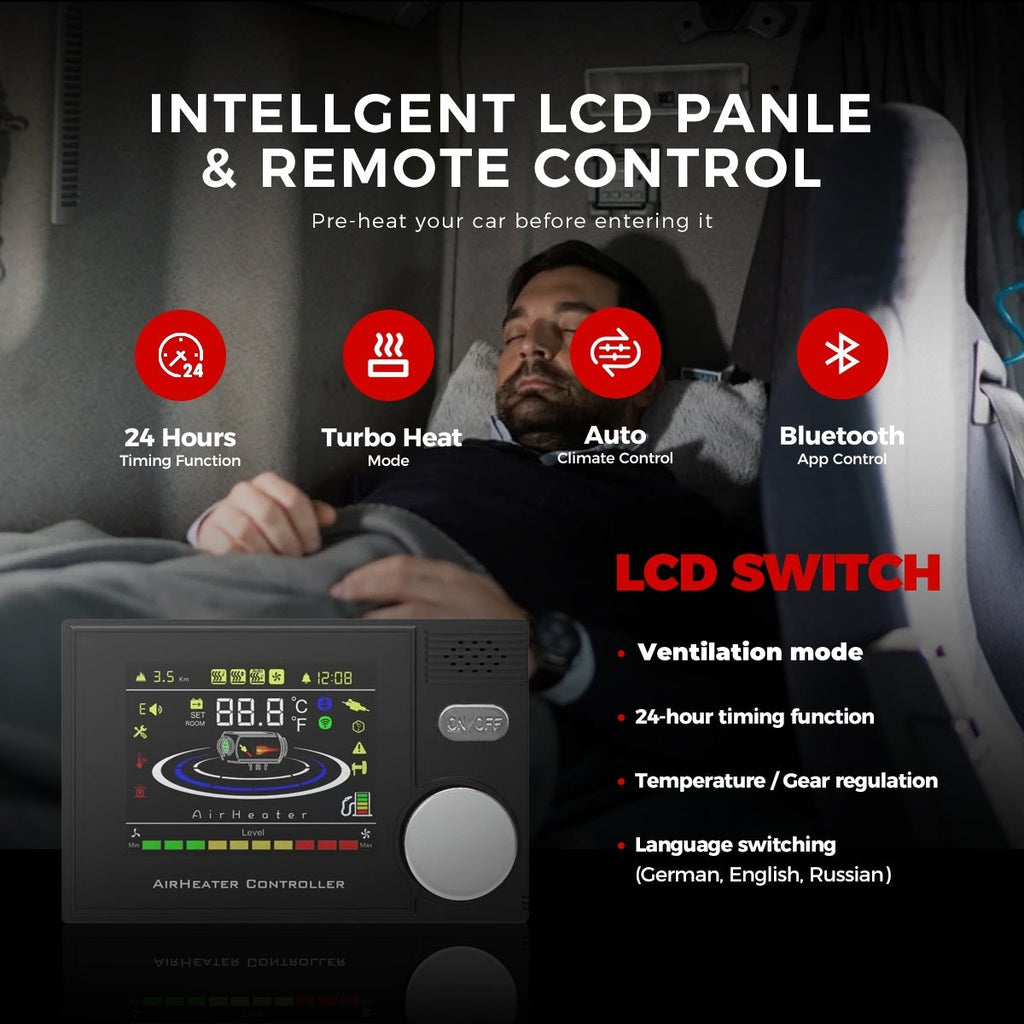 Sunster A2302BS 8 kW dieselfyr – splitmodel med Bluetooth