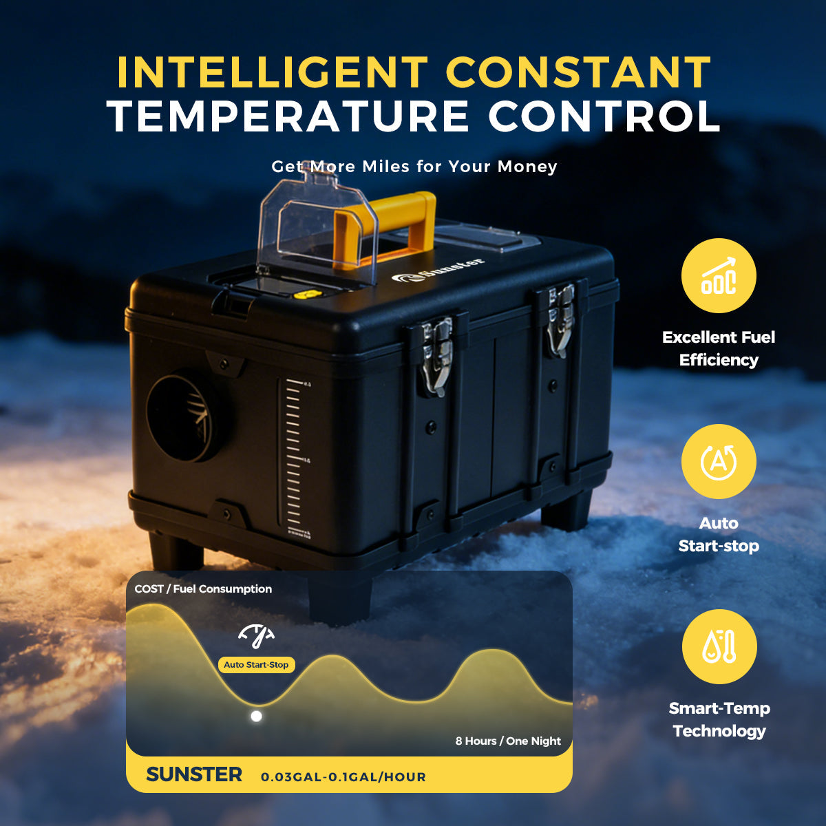 Sunster TB10 8 kW dieselfyr – Toolbox med Bluetooth