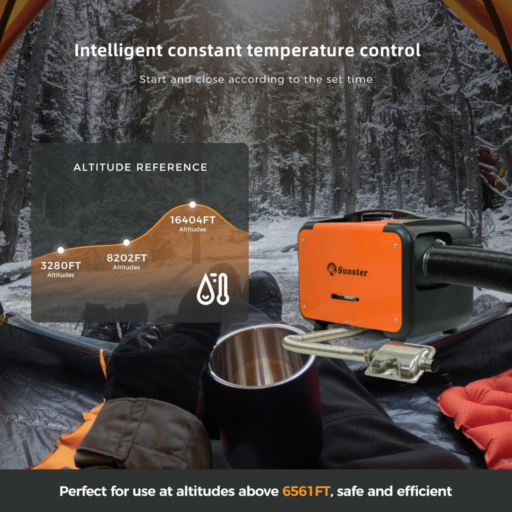 Sunster A2302BP 8 kW dieselfyr – alt-i-ét med Bluetooth
