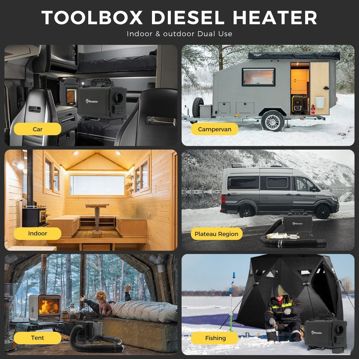 Sunster HTB1 8 kW dieselfyr – Toolbox med GSM/LTE