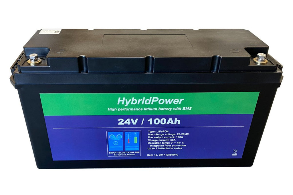 24 V 100 Ah LiFePO₄ Batteri med Bluetooth – Kraftfuld & Langtidsholdbar - SejlStrøm