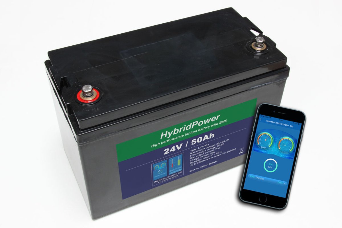 24 V 50 Ah LiFePO₄ Batteri med Bluetooth – Effektiv & Let Strømløsning - SejlStrøm