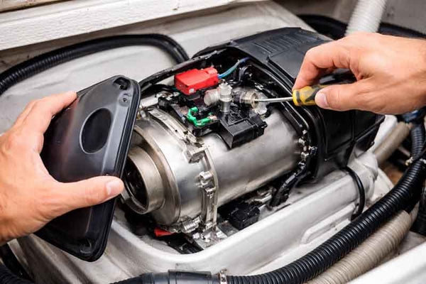 Afmontering af dæksel på dieselvarmer