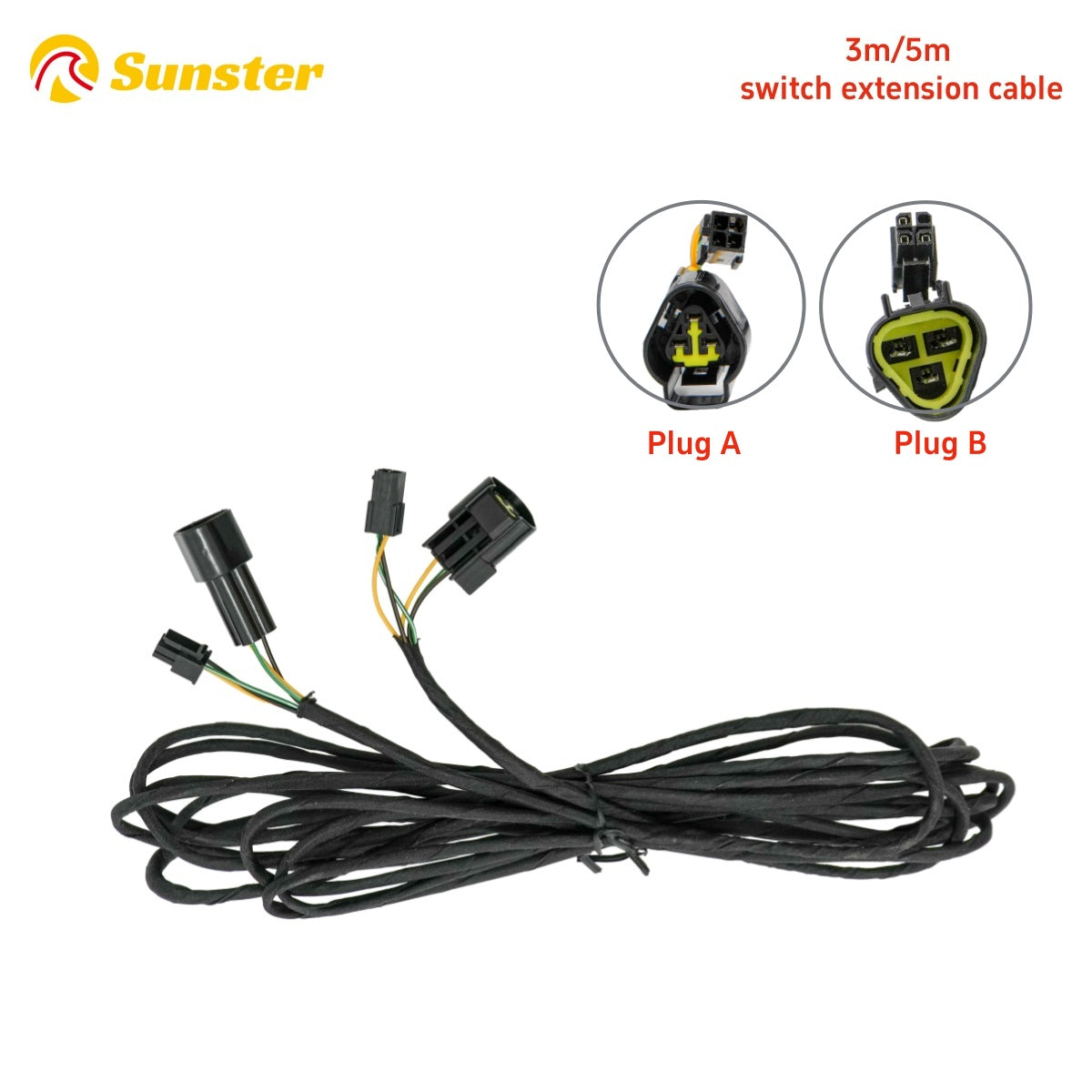 Sunster 1pc 12 V forlængerkabel til LCD-panel 3 m/5 m