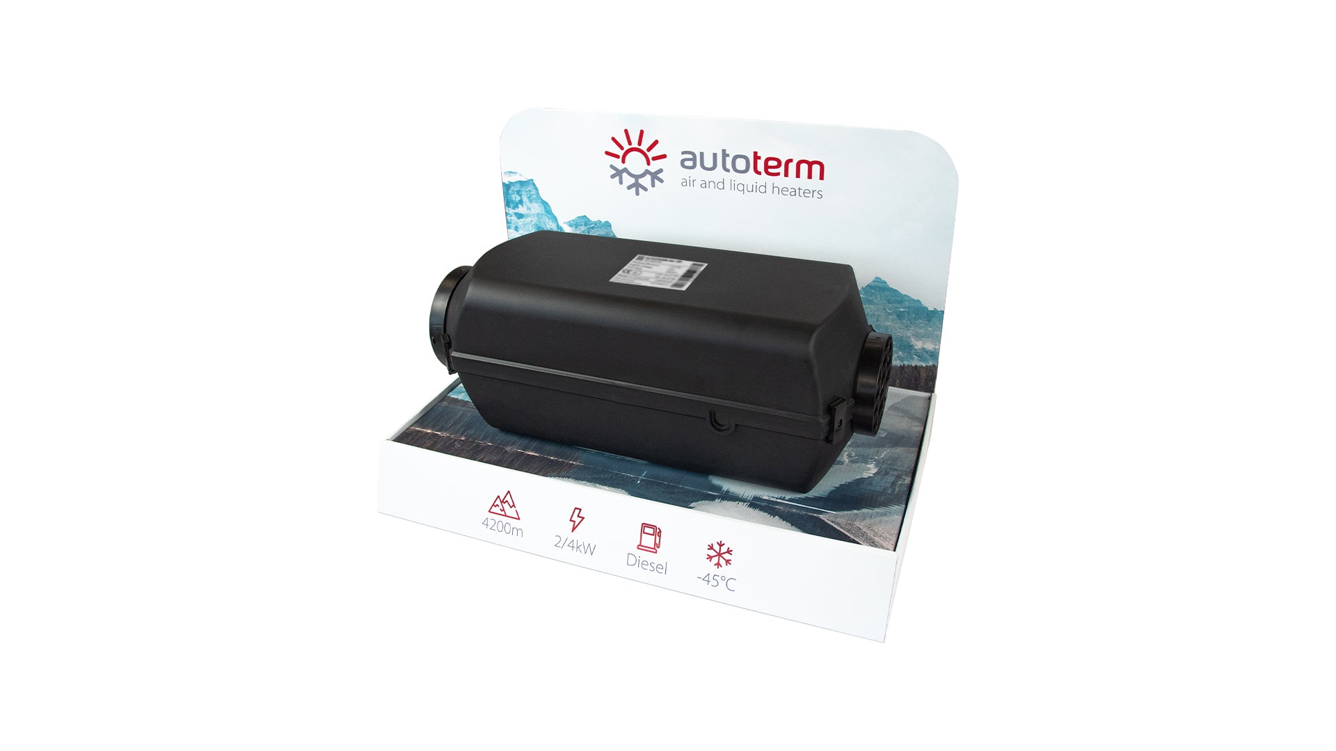 AUTOTERM Borddisplay i karton med Air 4D – officielt AUTOTERM produktfoto