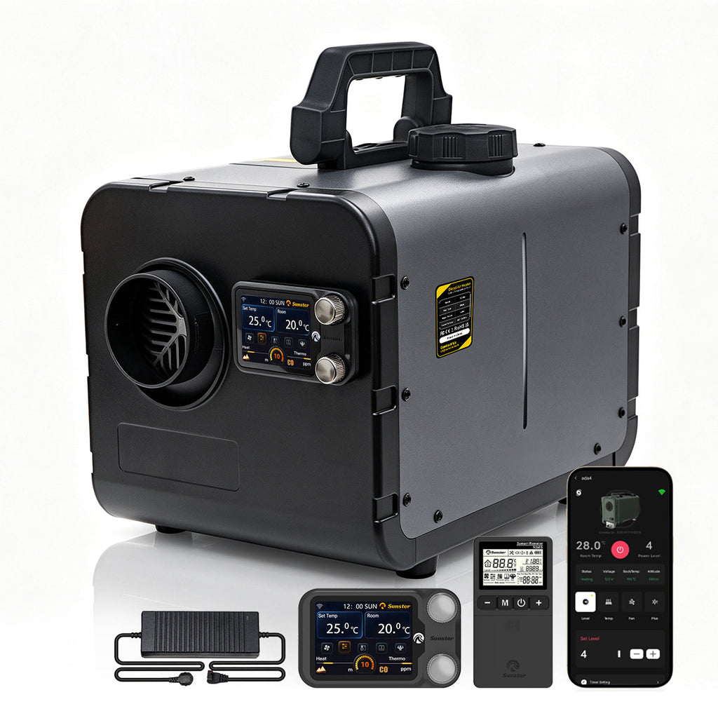 Sunster TP BW 8 kW dieselfyr – alt-i-ét med WiFi og Bluetooth