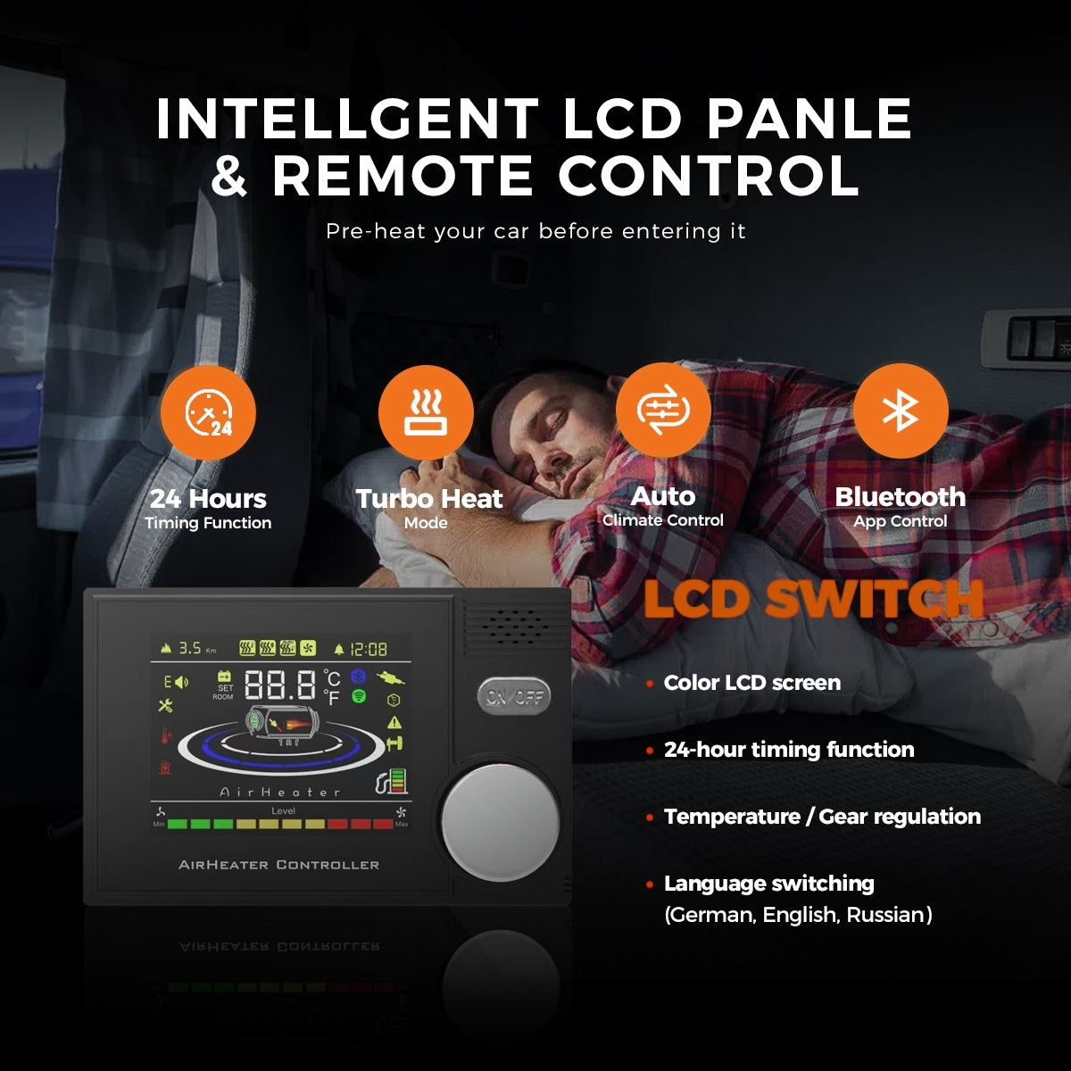 Sunster A2302BP 8 kW dieselfyr – alt-i-ét med Bluetooth